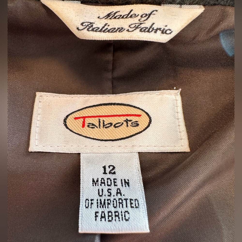 Vintage Talbots Wool Blend Plaid Blazer Academia Equestrian Jacket Medium Olive - Picture 7 of 14